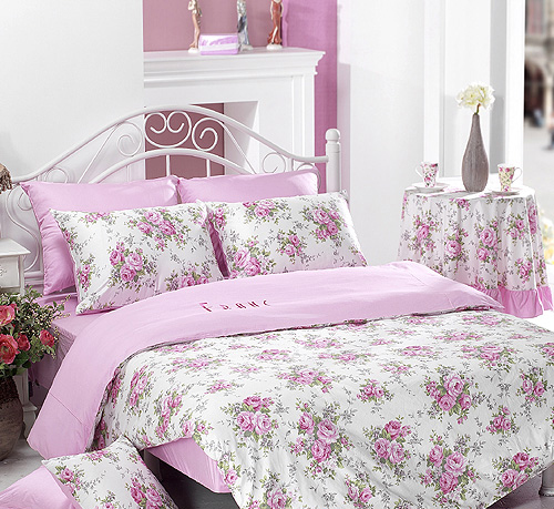 素凈典雅 床品的浪漫情調 浪漫滿屋紫色花卉床上用品