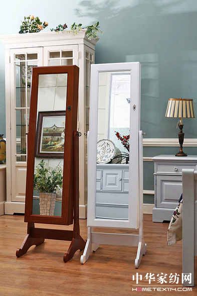 白色高級穿衣鏡柜