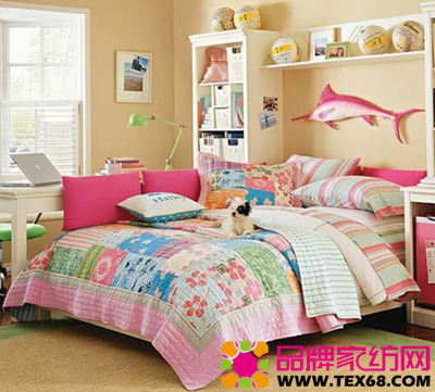 拼花床品打造時尚簡約臥室