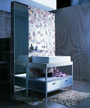 瓷磚組合時尚衛浴新妝容