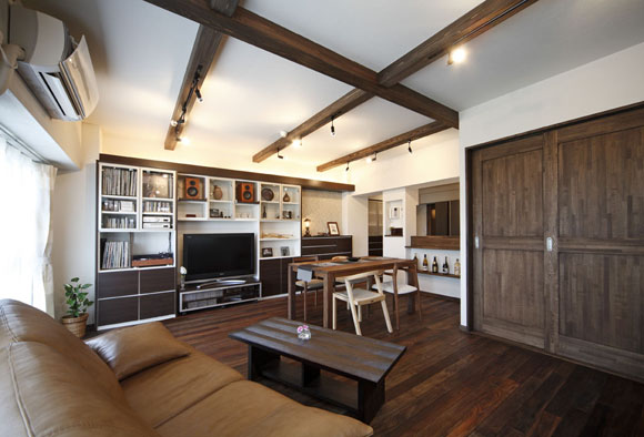 淺咖色胡桃木地板實木設計典范