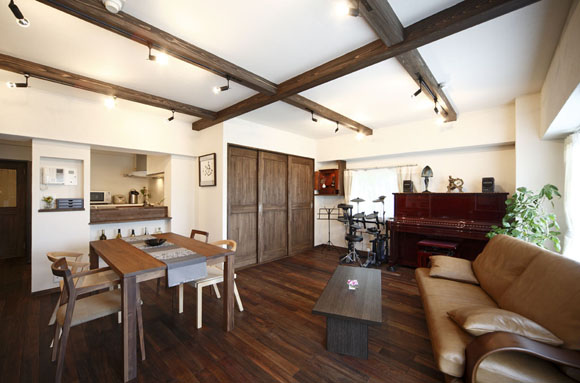 淺咖色胡桃木地板實木設計典范