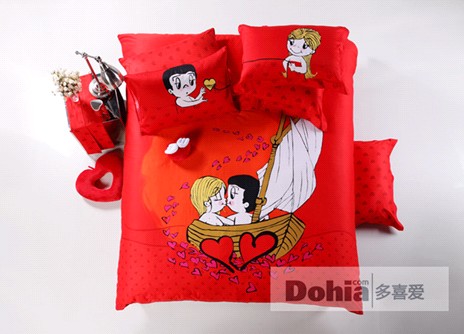 五月新婚潮多喜愛家紡婚慶床品扮新房