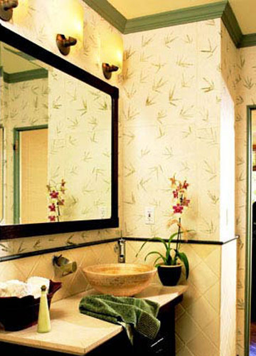 壁紙打造時(shí)尚浪漫浴室(3)