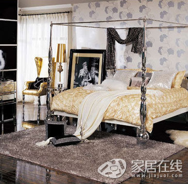 浪漫與奢華臥室現代時尚床品