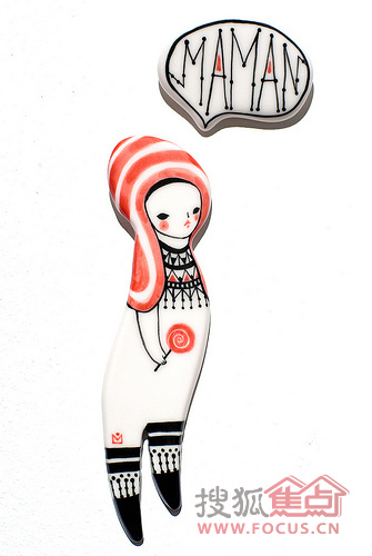 可愛動漫人物臉譜生動陶藝裝飾品