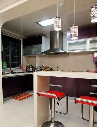 優雅舒適紫色風情的120平公寓