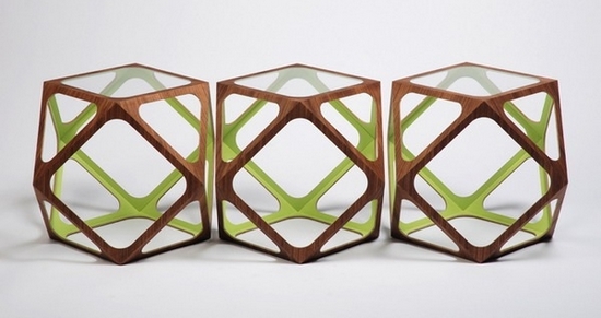 多面體幾何造型膠合板矮桌設計