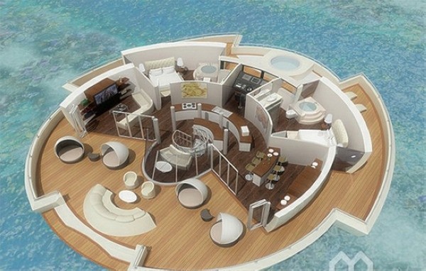 太陽能懸浮島水上住宅