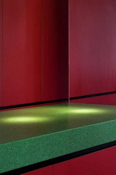 強烈對比色英國倫敦雪佛龍住宅設計