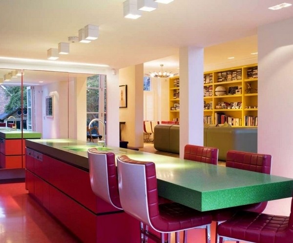 強烈對比色英國倫敦雪佛龍住宅設計