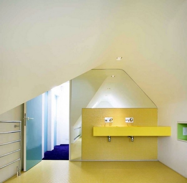 強烈對比色英國倫敦雪佛龍住宅設計